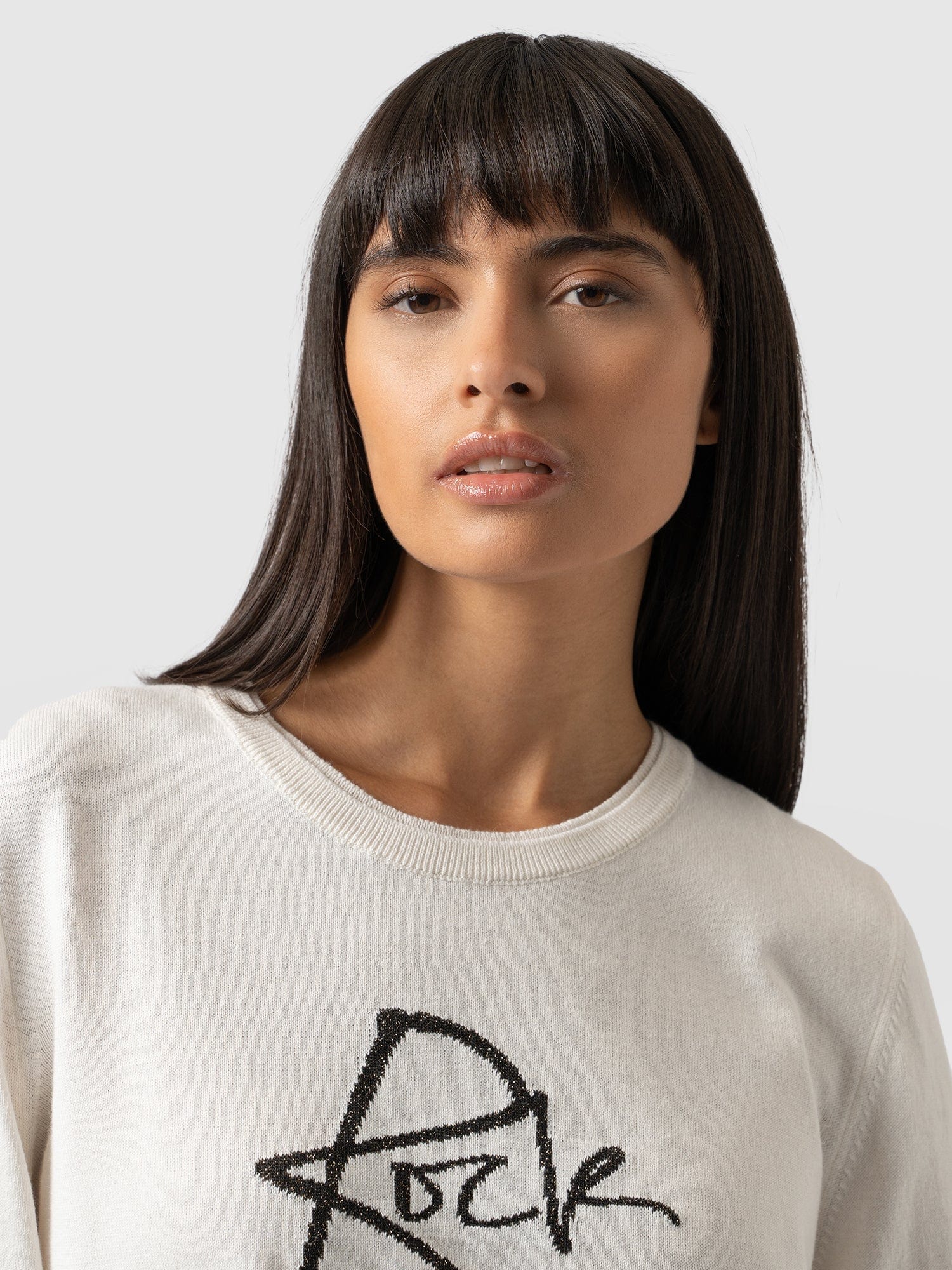 Rock Intarsia Jumper - Cream